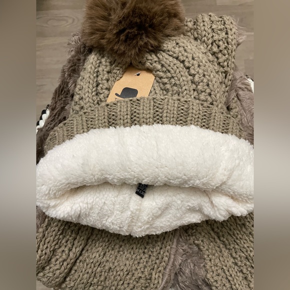 Best seller warm winter slouchy beanie hat scarf set knit beanie hat scarf. - Picture 3 of 4